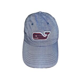 Vineyard Vines‎ Blue Adjustable One Size Hat Large Stitched Whale Logo
